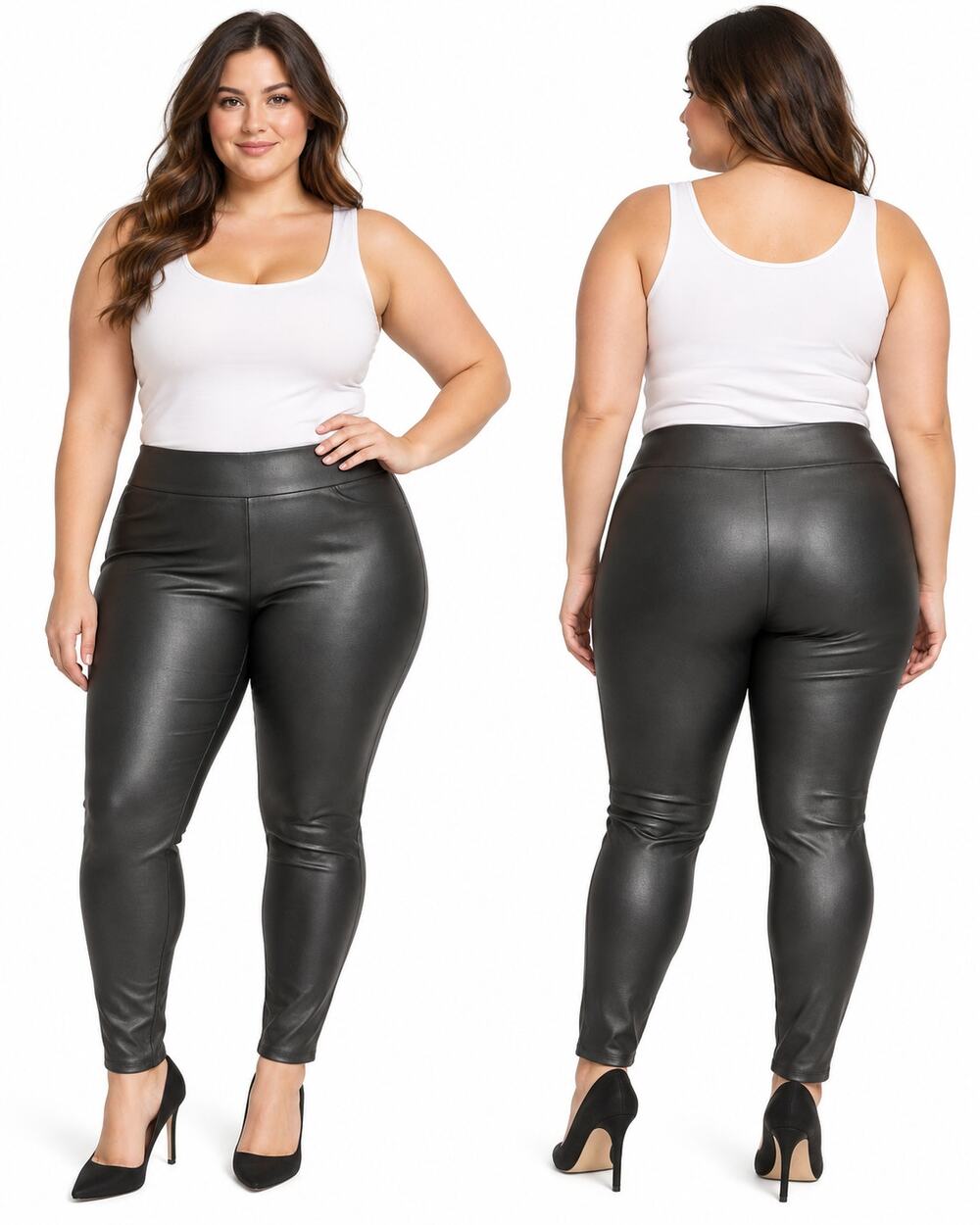Torrid Faux Leather Leggings Women's 2 2X Black High Rise Stretch Pull On